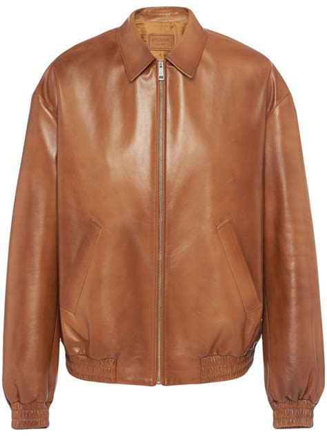 nappa bomber prada|prada leather bomber jacket.